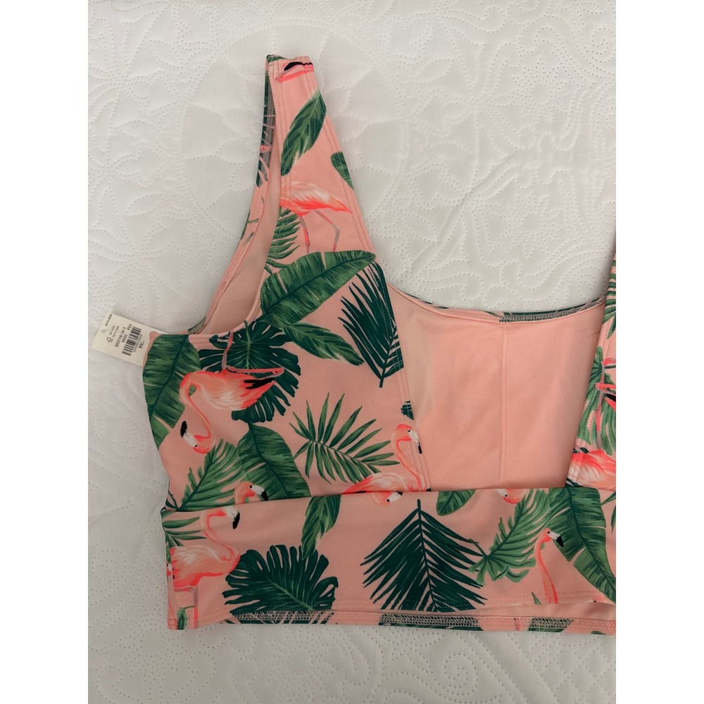 NWT Old Navy Classic Scoop Pink Flamingo Swim Top Size XXL - Picture 5 of 9